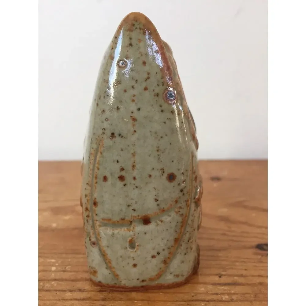 Vtg Japan Glazed Stoneware Ceramic Owl Figure Salt Or Pepper Spice Shaker 3.5